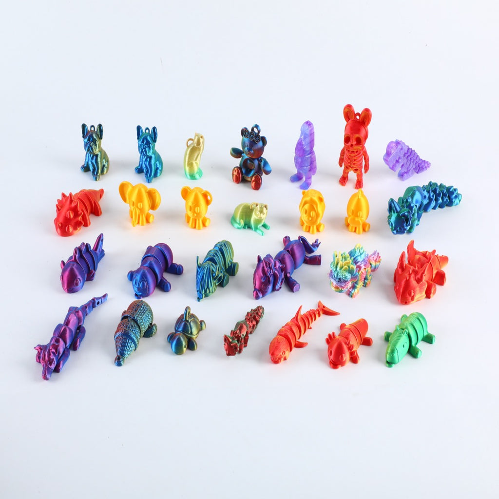 Assorted Mini Toy Figures Collection – 12pcs 3D Printed Bulk Figurines for Party Favors, Desktop Decor & Kids Collectibles