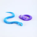 Blue & Purple Textured Snake Figurines – 2PCS 3D Printed Coiled & Extended Reptile Collectibles for Desktop Display